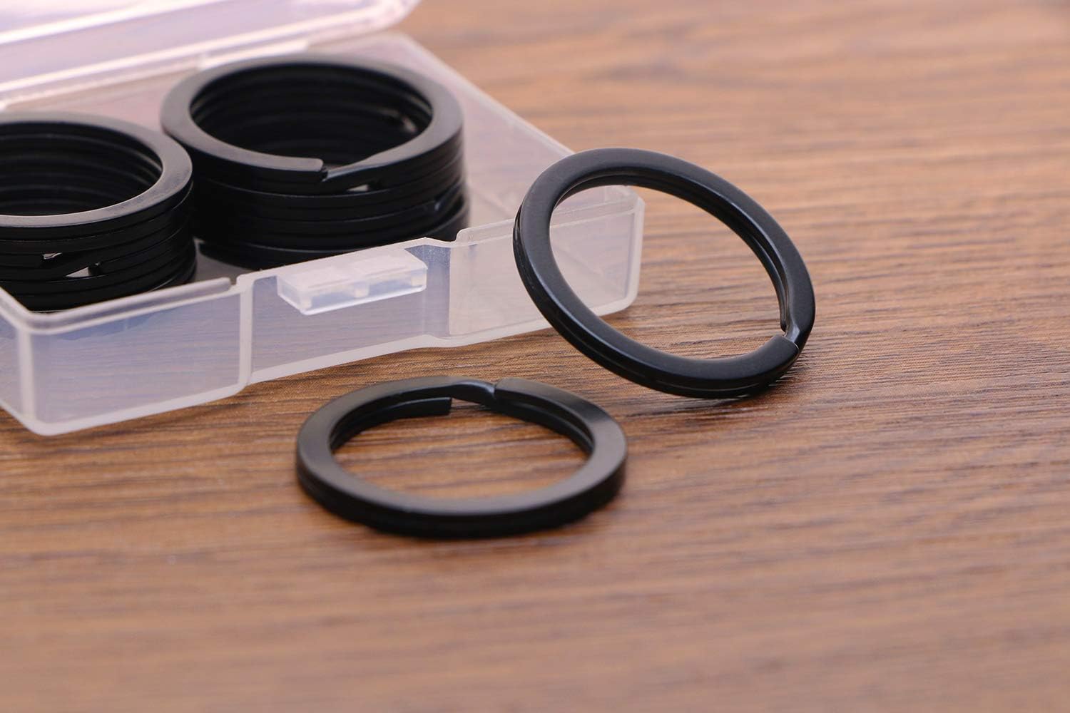 Shapenty 1 Inch/25mm Diameter Metal Flat Split Key Chains Rings for Home Car Keys Attachment (Black,10PCS/Box): Office Products
