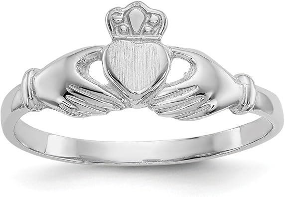 Amazon Com 14k White Gold Irish Claddagh Celtic Knot Band Ring Size 6 50 Fine Jewelry For Women Gifts For Her Jewelry