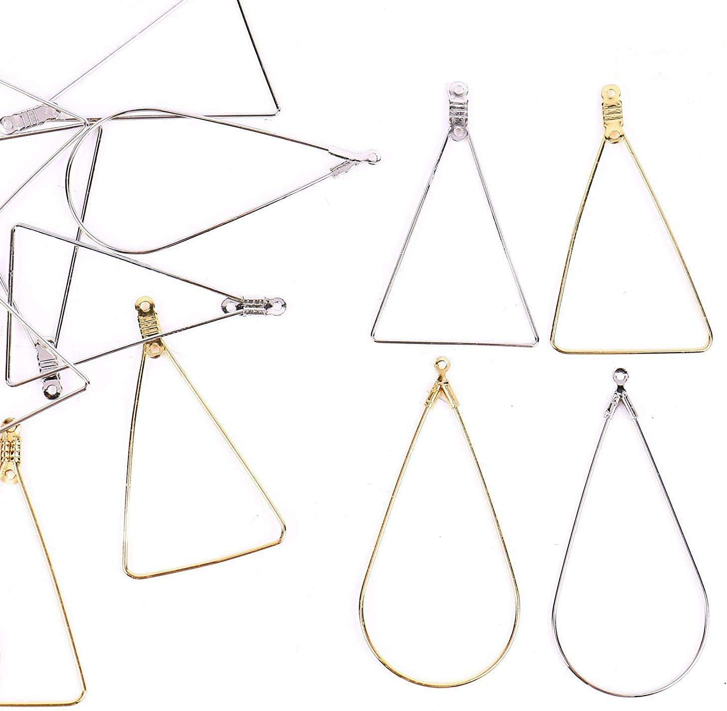 Fciqven 40Pcs Teardrop And Triangle Beading Hoop Earring Finding Jewelry Finding for Earring Jewelry Making