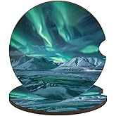 Aurora Northern Lights Car Coasters Universal Non-Slip Drink Cup Holder Coffee Mug Mat Decor Accessories 2PCS