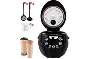 XVEZUA Commercial Boba Cooker - Commercial Boba Maker Automatic Boba Machine for Tapioca Pearls Bubble Tea Milk Tea, Suit for Milk Tea Stores Restaurants Dessert Stores Lounge Bars (5.5 Liters)