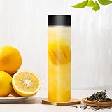 Iceten 6-Pack 400ml Clear Plastic Juice Bottles Wide Mouth with Lids view 2