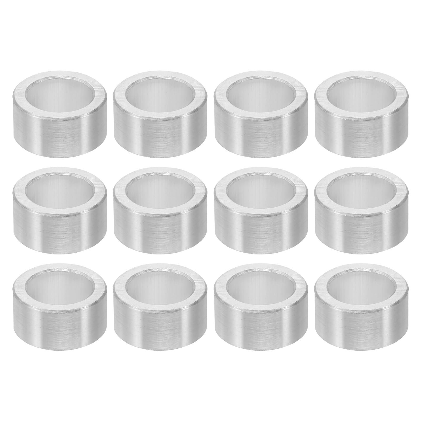 PATIKIL M8 Aluminum Spacers, 12 Pcs Metal Spacers Aluminum 8.2mm ID x 12mm OD x 6mm l Aluminum Spacer Screw Standoff Round for 5/16 or M8 Screw Bolts