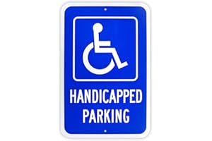 PERAMARL Handicap Parking Sign, Large Handicapped Sign, 18"x 12" .040 Aluminum Reflective Sign Rust Free Aluminum-UV Protected and Weatherproof