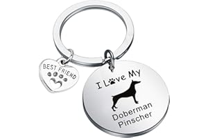FUSTMW Doberman Pinscher Gifts I Love My Doberman Pinscher Keychain Dog Trainer Gift Dog Owner Animal Jewelry Dog Rescue Gift