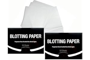 AZI 2 Pks FRAGRANCE-FREE Unscented Natural Abaca Blotting Paper - 100 Oil Blotting Sheets - Makeup Friendly UNISEX Oily Skin Shine Blotter Photography Zoom Meetings Travel Gym School - MADE IN TAIWAN