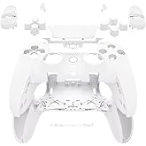 eXtremeRate Full Set Shell with Buttons Touchpad Cover Compatible with ps5 Edge Controller, White Custom Replacement Decorative Trim Shell Front Back Plates Compatible with ps5 Edge Controller