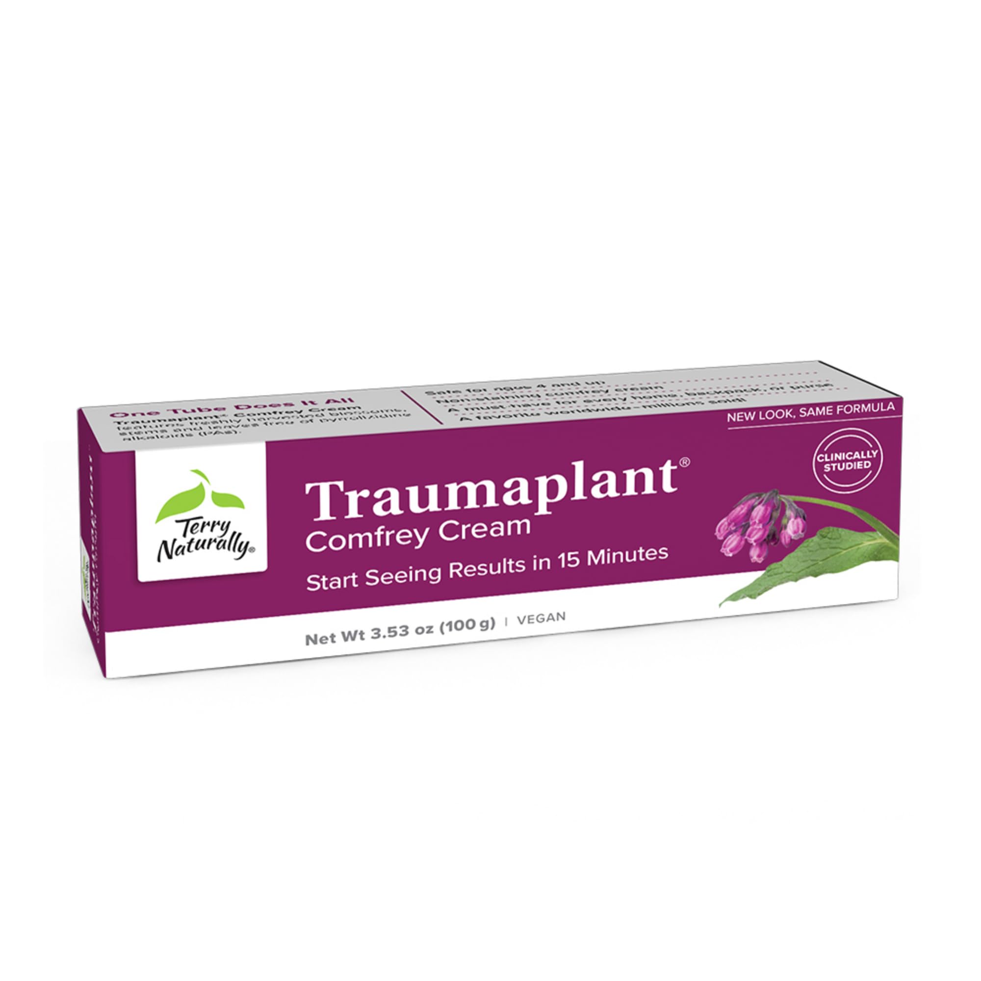 Terry Naturally Traumaplant Comfrey Cream - Cream with Herbs -Travel Size Ointment - 3.53 oz