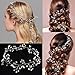 Jaciya Crystals Wedding Headband Bridal Headpieces for Bridesmaid and Flowergirls, 19.7 inches Hair Vine and Headpiece Pearls Silver Hair Accessories for Women (Silver)