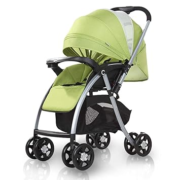 ZXYWW Kinderwagen Hoch Landschaft Kinderwagen Kinderwagen Four Seasons Universal Klappwagen Kinderwagen,Green