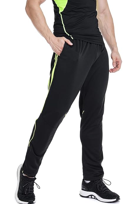 Amazon.com: Pantalones de chándal para hombre de pista de fútbol, pantalones  de entrenamiento activos, pantalones ajustados, bolsillos con cremallera a  rayas, Tapered, S : Ropa, Zapatos y Joyería
