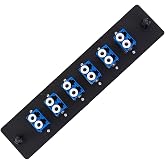 VFLTOOL 6 Duplex LC Adapters LGX Footprint Fiber Patch Panel Loaded 12 Fiber Ports Couplers Enclosure - LC UPC Blue Compatible with SingleMode Multimode|1.25G/10GB OS1-2/OM1-3