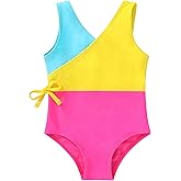 YOUNGER TREE Toddler Girl One Piece Swimsuit Color Block Stripe Swimwear Summer Beach Bathing Suit 12M-5T