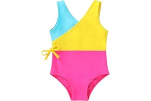 YOUNGER TREE Toddler Girl One Piece Swimsuit Color Block Stripe Swimwear Summer Beach Bathing Suit 12M-5T