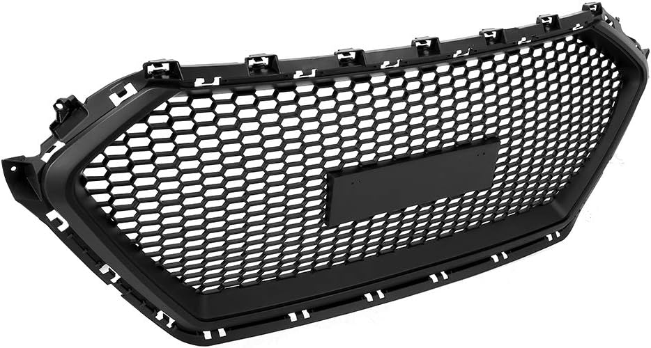 Suuonee Car Front Bumper Grille, Front Bumper Grill Guard Mesh Hood Front Center Middle Grille for Hyundai Elantra 2017-2018