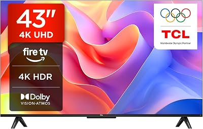 TCL 43PF650K 43 inch 4K HDR Smart LED Fire TV Dolby Vision Atmos Alexa Built-in