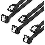 UGREEN SATA III Cable 90 Degree 3 Pack 6Gbps Straight to Right HDD SSD Data Cable 7 Pin with Locking Latch 18 Inch for SATA HDD, SSD, CD Driver, CD Writer