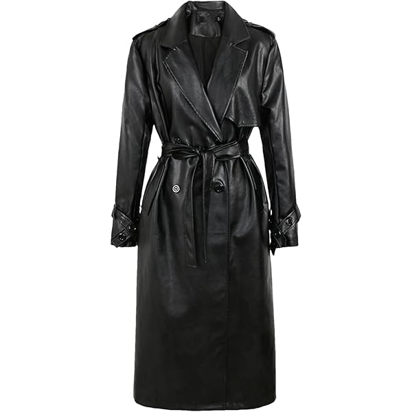 Classic Long Trench Coat - Genuine Leather Full Length Outerwear