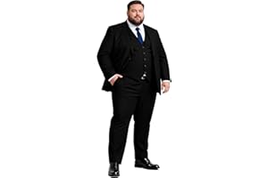 GATMSTZ 3 Piece Suit for Men Big and Tall Classic Fit Men Tuxedo Suit Set Jacket Vest Pants