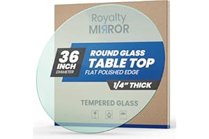Royalty 36" Inch Round Tempered Glass Table Top – Clear Table Top Glass – Useful for Replacement, Tabletop Protector, Patio, 