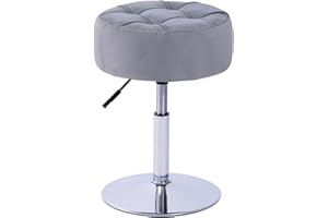 Durfii Adjustable 360° Swivel Vanity Stool with Velvet for Makeup Room, Bathroom, Living Room and Ottoman
