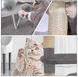 VOUNOT Cat Tree with Scratching Post 112 cm Grey Activity Centre view 3