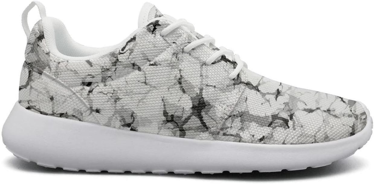 IOJEYOIRFJ white marble gray texture backdrop Women's comfortable lightweight running shoes