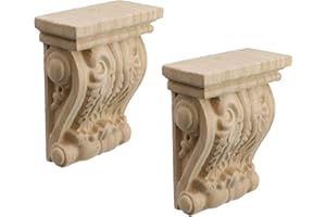 Woogim 2PCS Wooden Vintage Shelf Decor Corbels Ceiling Corner Decor Corbel Wall Corbel Supports 1.55" T 3.12" W 3.94" H