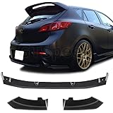 GTSpeed for 10-13 Mazda 3 5-Door Hatchback Mazdaspeed Style Rear PU Bumper Add-on Lip (For Dual Exhaust Bumper ONLY - Pictured)
