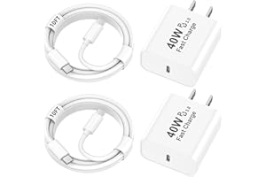 iPhone 17 16 Pro Max Charger Fast Charging, 2 Pack 40W USB C iPhone 16 17 Fast Charger Block with 10 FT Long Type C to C Char