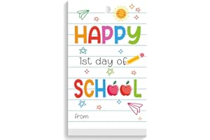 APAMR Back to School Gift Bag Tags,Happy 1st Day of School Happy First Day of School Gift Tags,Teacher Appreciation Gift Tags,Welcome Back to School Gift Tag for Student