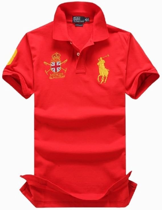 Amazon ポロラルフローレン Polo Ralph Lauren メンズtシャツ 夏 ポロシャツ スポーツ 綿100 刺繍 鹿の子 ファッション 半袖 メンズ Xl レッド 並行輸入品 ポロシャツ 通販