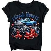 TUIVX Kids Valentine Shirts Boys Girls Valentines Day Cute T-Shirt Toddler Funny Short Sleeve Graphic Tops 2026 (3T-10T)