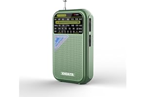 XHDATA D221 NOAA Weather Radio Portable AM FM Shortwave Radio Receiver, 2 AA Battery Operated, Transistor Radio with Excellent Reception for Emergency, Hurricane, Gift, Walking and Home (Green)