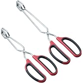 HINMAY Stainless Steel Scissor Tongs 10-Inch and 12-Inch Set, Set of 2