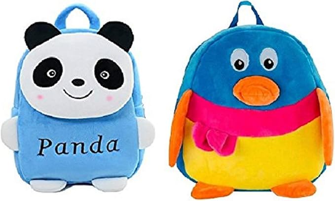 Blue Tree School Bag for Kids/Girls/Boys/Children Plush Soft Bag Backpack Panda Duck Cartoon Bag Gift for Kids Cartoon Toy Cute Birthday Return Gift/ School Bag/ Travelling Carry Picnic Bag/ Teddy Bag For Children (Multi color_3 to 5 Year)