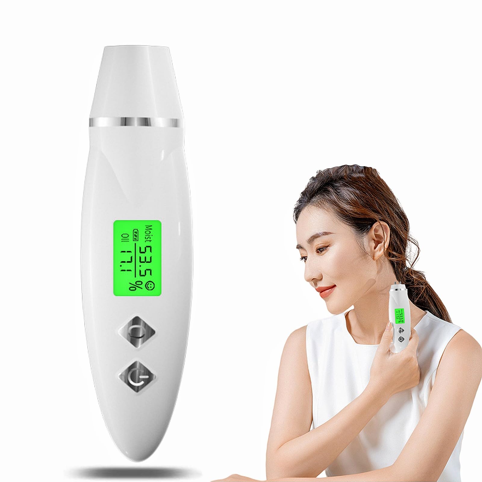Portable Skin Analyzer, USB Facial Moisture Meter, Skin Care Water Oil Tester Digital Moisture Sensor for Beauty Salon Spa Home Travelling Gift Girls Women