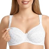 Anita Maternity Womens Miss Cotton Underwire Nursing Bra, 32D, Pearl White