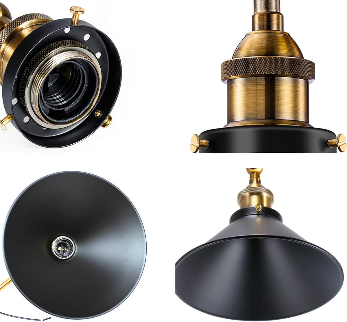 Licperron Dimmable Wall Sconce Plug in, Vintage Antique Style 240 Degree Adjustable Industrial Wall Light with UL Dimmable Switch for Restaurants Bathroom Dining Room Kitchen Bedroom 2 Pack - - 