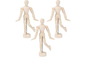 Operitacx 12 pcs 4.5Inches Wooden Manikin, Posable Drawing Mannequin Mannequin Model with Stand Jointed Mannequin for Drawing Painting