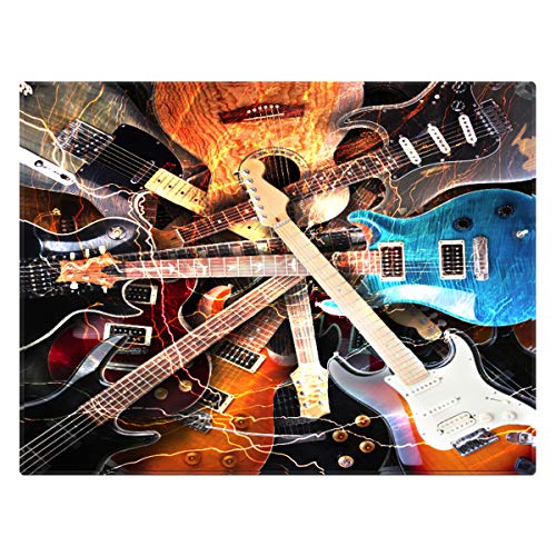 Area Rug Electric Guitar Area Rug for Living Room Bedroom Playing Room 5'x7'