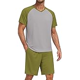 Feiersi Mens Pajama Set Summer Soft Short Sleeve Pjs Sets Lightweight Quick Dry Comfy Loungewear Sets With Pockets