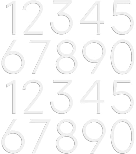 Luiety 3-Inch Black Metal House Numbers – Stainless Steel 304, Self-Adhesive, Weather-Resistant (Sold Individually)