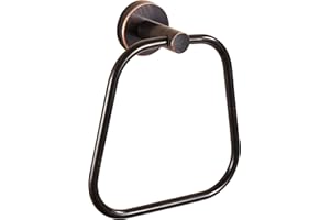 KOCUUY Bronze Hand Towel Holder, Bathroom Towel Ring Oil Rubbed, Bath Hand Towel Hangers Wall Mounted Farmhouse Rustic ORB Stainless Steel Trapezoid