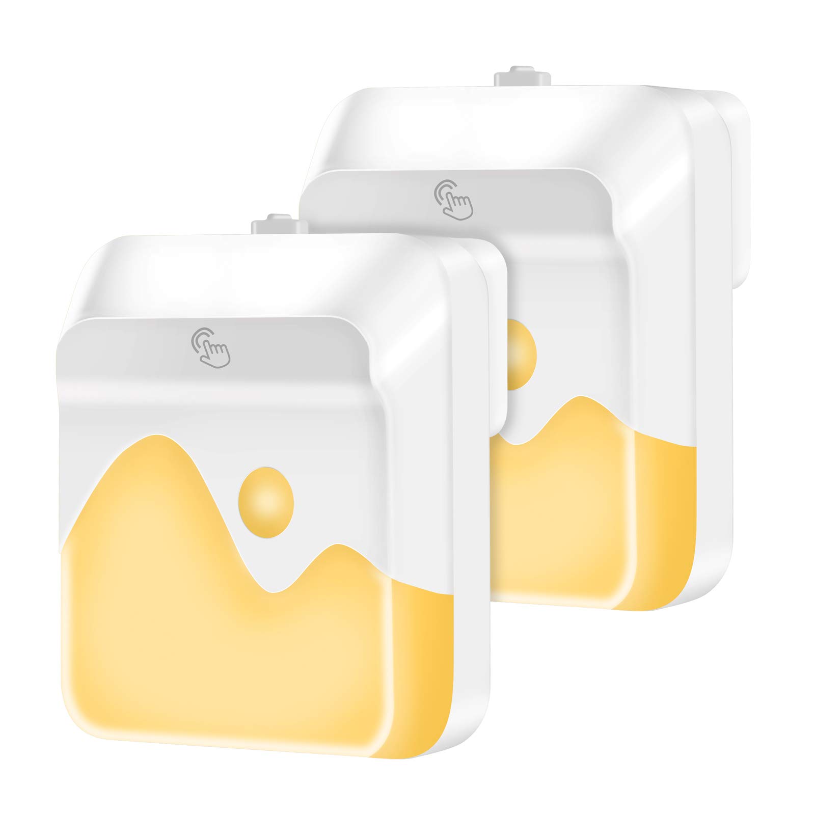 2 Pack Dimmable Night Light, Cool Light or Warm Light Adjustable, Touch Sensor Stepless Dimming Night Light Plug in Wall for Bedroom, Kitchen, Babyroom