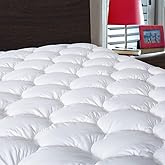 JURLYNE Mattress Pad Twin XL Size, Quilted Fitted Mattress Cover, Pillow Top with Fluffy Breathable 5D & 7D Spiral Fiber Fill