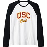 Mens USC Dad Retro Script Style Raglan Baseball Tee