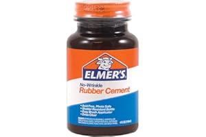 Elmer's Easy to Use Photo-Safe Repositionable No Wrinkle Clear Rubber Cement Adhesive, 4 Ounce, (6 Pack)