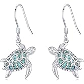 Ocean Earrings 925 Sterling Silver Turquoise Sea Animal Dangle Drop Earrings Beach Themed Jewelry Gifts for Women Girls