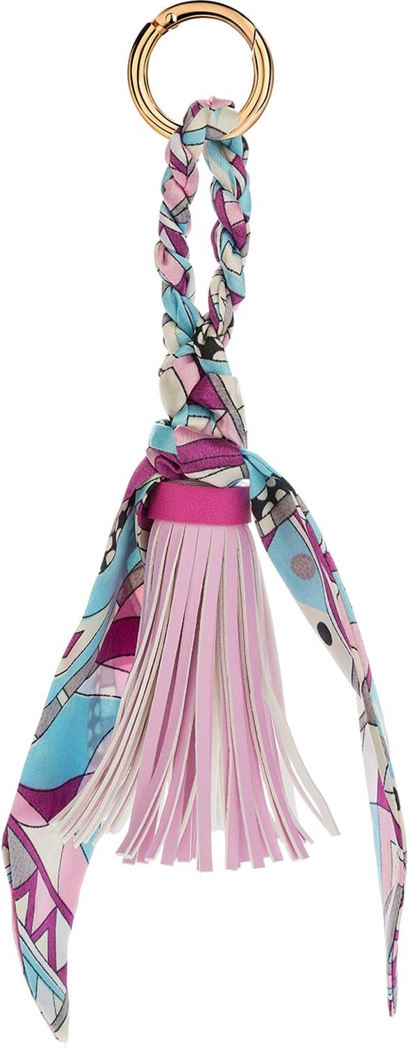 JOUDOO Tassels Keychain with Silk Ribbon for Handbag Purse Backpack Phone Hanging Pendant Keyring GJ021